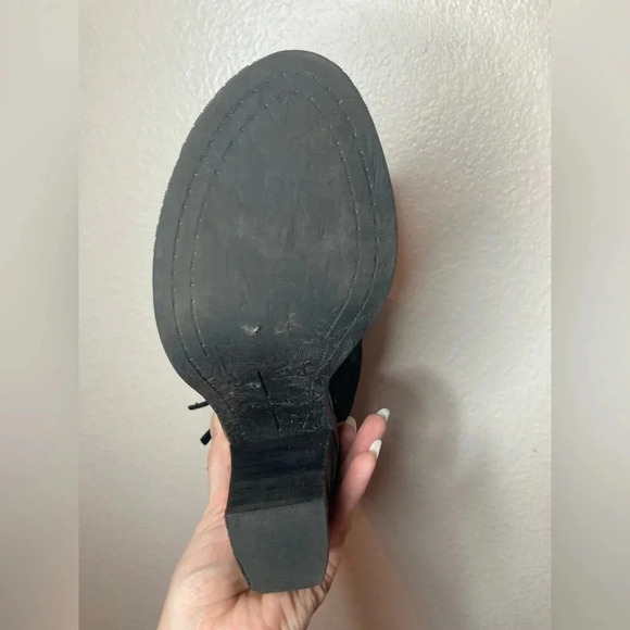 Dolce Vita Open Toed Suede Booties Size 8 Black Boots - Picture 8 of 10